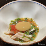 らん亭～ 美日庵 - 鱧の皮の湯引きを紅葉卸しと酢味噌で