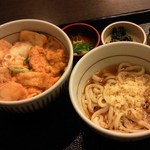 なか卯 - '13/08/29 衣笠丼ミニ（290円）+小うどん冷やし（140円）