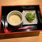 Oshimono Tsuki - とうもろこしの茶碗蒸しとゴーヤ浅漬け