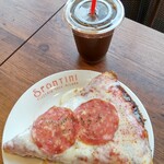 PIZZERIA SPONTINI - マルゲリータピザ＋サラミ＆アイスコーヒー 1,300円 税込