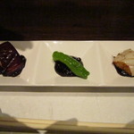 茶良ら - 椎茸・ししとう・白茄子の田楽味噌（ミンチ入り）