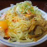 珍々亭 - 油そば特大ネギ生たまご　９５０円