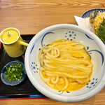 おうどん 瀬戸晴れ - 釜玉1.5玉640円税込　小だと少なめです