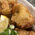 たけうちうどん店 - とり天は衣にも味が付いていて、肉はジューシー。