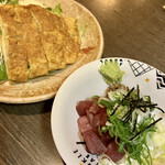 居酒屋　かみがしま - 玉子焼きとマグロ