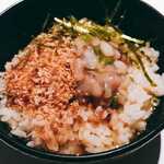 Various Ochazuke（boiled rice with tea）(plum, salmon, kelp)