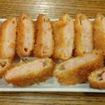 ディオ - 海老カツ 6個入り (税抜)184円 をカットし盛り付け (2023.06.30)