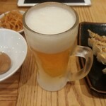 博多 一風堂 - 餃子・味玉・辛モヤシ・ビール