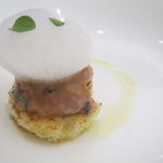 クイントカント - 甘海老 ブレザオラ：ブリオッシュ、アメリケーヌ・ジェラート、マジョラム1