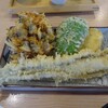 Tempura Saki Tei - 穴子天、ピーマン天、あさりのかき揚げ、さつまいも天