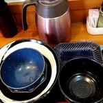 俺の中華たなか家 - 奥に見える「スープ割り」ポット☆の熱々スープで味噌つけ汁を割って飲んで大満足❗勿論綺麗✨に完飲❗完食❗❗