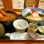 Azumaya - 選べるおすすめセット¥850 (2023/06下旬)＊海老フライカレー丼＊冷やしたぬき