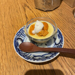 Sakanakoubou Toshimaya - うに　とうもろこしの茶碗蒸し　冷製　うにととうもろこしって最高で　一口一口味わいました