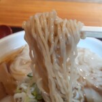 さらしな - 固めに頼んた自家製細縮れ麺♪