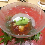 青蓮院門跡前 月おか - 人参葉シャーベット　紅茶ゼリー