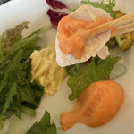 リストランテ プレーゴ - 人参のエスプーマが、チキンと合いまんねん。