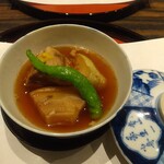 割烹 清風 - 煮物：角煮、車麩、白ズッキーニ