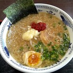 にんたまラーメン - ニンタマ醤油ラーメン　ニンニク＋豆板醤追加