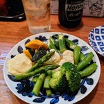 たらふくちゃん - ゆで野菜盛り700円