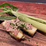 Ata - ヤングコーンのフリット 牡蠣のタプナード