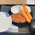 松屋 - ロースかつ＆海老フライ２尾定食 1,130円