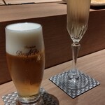 池袋 寿司 個室 空 - アサヒ熟撰とスパークリングワイン