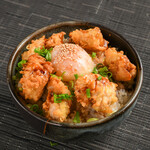 Chicken ball Ten-don (tempura rice bowl) with sweet and spicy sauce