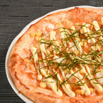 Mentaiko and mochi mayo corn pizza