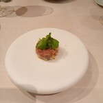 Pluie dete - 3.瞬間燻製の馬肉とりんごのタルタルステーキ風