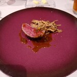 Pluie dete - 8.選択したA4 ランクのメインの牛肉ソテーとキノコのソテーの付け合せ