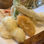そば処 喜多原 - お野菜と海老の天ぷら盛り合せ1100円