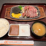 Nikunoresutoran Nakatsuru - 黒毛和牛赤身ステーキセット150g ¥1680