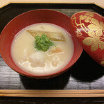 道人 - 伊勢海老の葛たたき　白味噌椀