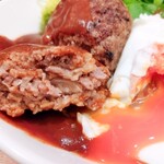 丸福珈琲店 - 国産牛ハンバーグのロコモコ丼ドリンクセット