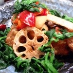 Makotoya - ホウレン草と鶏のネギ塩こうじ 野菜も豊富