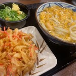 Marugame Seimen - 今回オーダーの玉子あんかけうどん＋紅ショウガかき揚げ