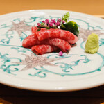 おにく 花柳 - ◎上田伸也さんの育てたロース肉。41ヶ月飼育の雌牛。絶品❗️