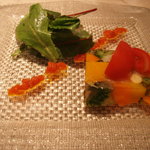 エル ブランシュ - 塩まで美味しい新鮮野菜のアスピック、アルガンオイル