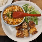 南海飯店 - 春巻＋麻婆豆腐小サイズ