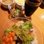 Suteki Miya - サラダ、スープ、ドリンク、タレ、ライス、全て食べ放題のフルセット ￥890