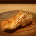 鮨 しみづ - 20日間熟成甘鯛の松笠焼きアップ