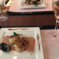 日月火 銀座店 - 天然鯛の雲丹焼き、スパークリングワイン