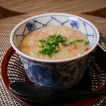 西麻布 清水 - 【蒸物】　生雲丹と百合根の玉地蒸し　毛蟹と毛蟹味噌の餡