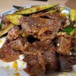 蘭州拉麺店 火焔山 - 牛肉拌黄瓜。