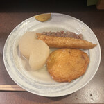 おかめ - 大根、イカ天、ちくわ、牛すじ