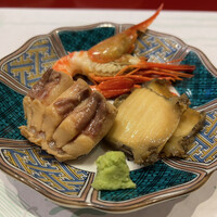 鮨九 - かすべ、蝦夷鮑、北海シマえび