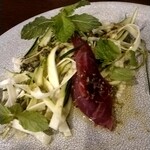 鉄板ニシムラ - 和牛の生ハムとズッキーニの冷菜