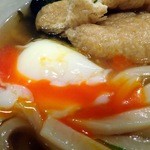 極浄うどん うだま - 2013.4きつねひやかけに昆布と温玉をトッピング
