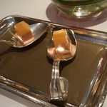 レ セゾン - 2013 9 シャンパンのお供　フォアグラとメロンジュレ