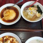 阿里山 - 塩ラーメンと天津丼のセット